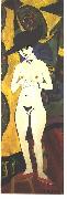 Ernst Ludwig Kirchner Female nude with black hat France oil painting artist